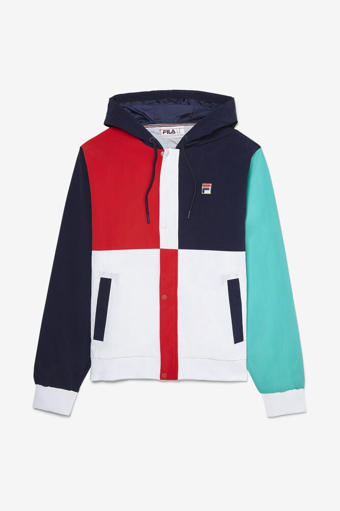 Fila Prentice Wind Navy/White/Red Jacket Mens - NZ 81029-CJHB